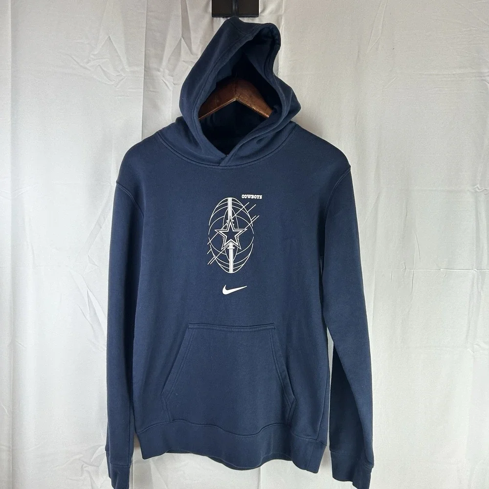 Nike Dallas Cowboys Navy Blue Pullover Hoodie Kids Boys Youth‎ XL (18-20) FGEN